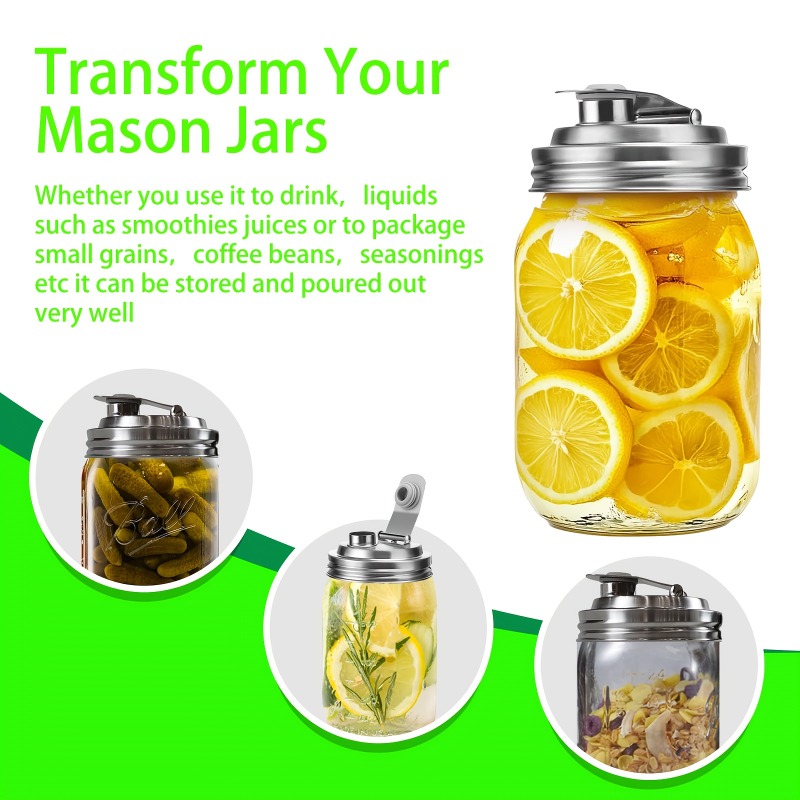 1/2Pack Mason Jar Stainless St - огляд і ціна Bean Hopper Lid